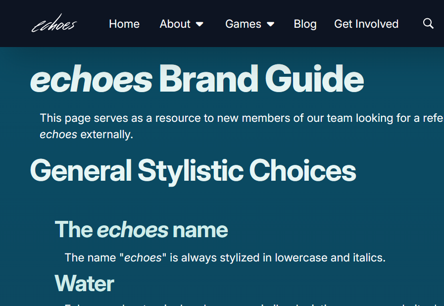 echoes brand guide