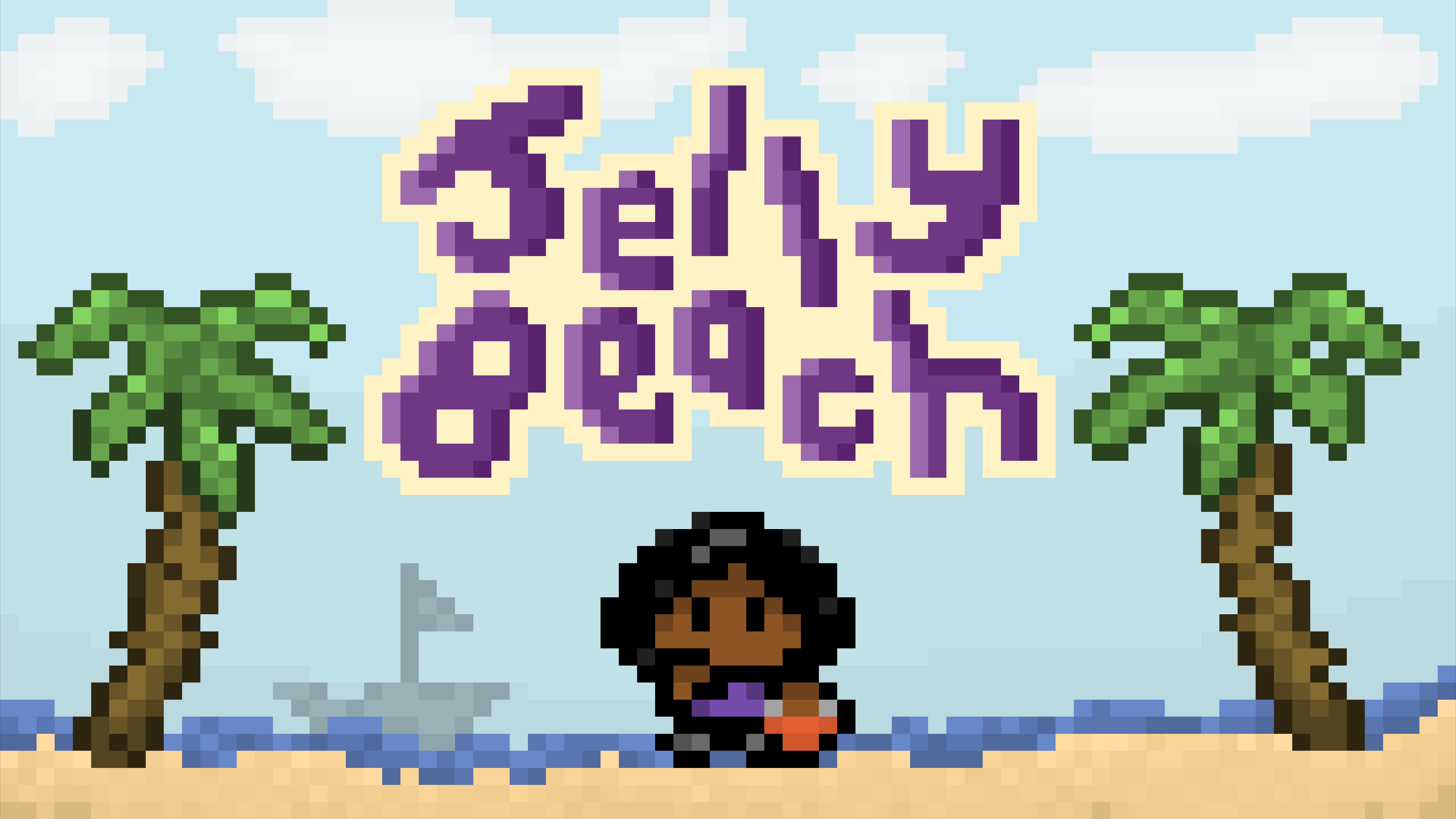 pixel art featuring the text 'Jelly Beach'
