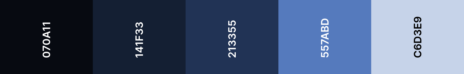 Color swatches from the secondary color palette used on the echoes website.